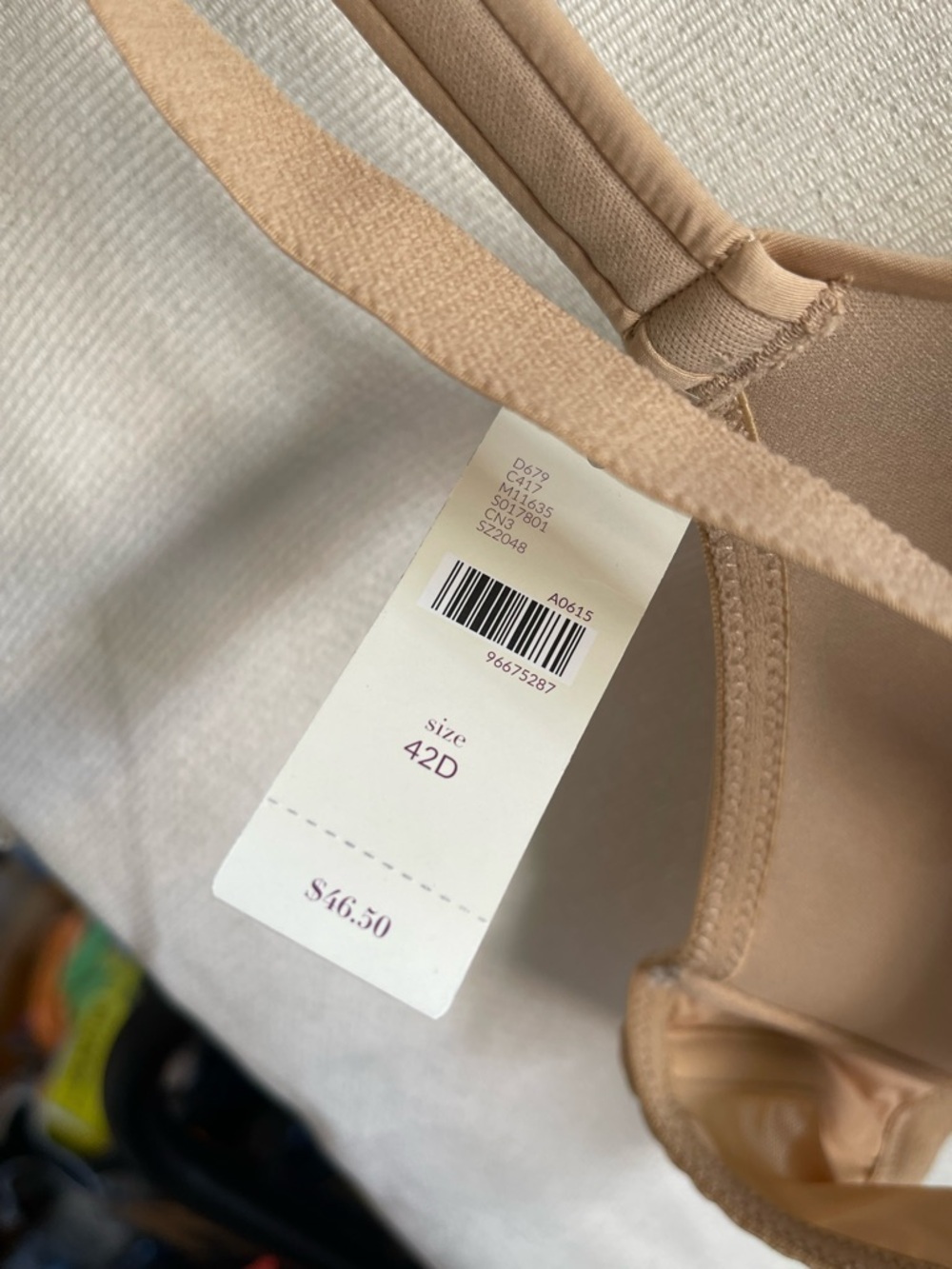 Cacique Nude/Tan 42D Bra - beige neutral everyday bra